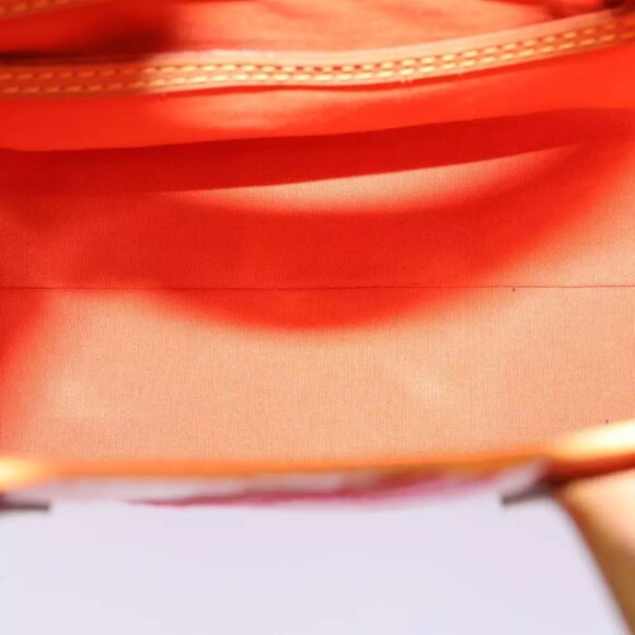 LOUIS VUITTON Monogram Vernis Fluo Reade PM Hand Bag Red LV Auth - Picture 12 of 16